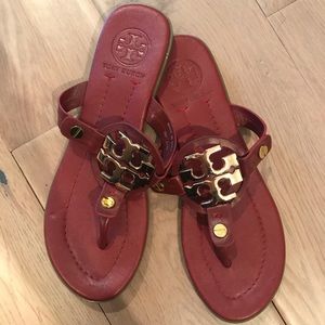 Maroon Tory Burch Miller Sandals